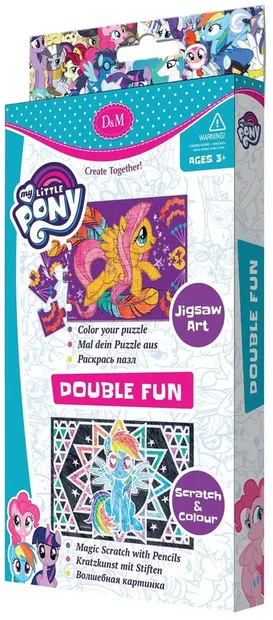 Set creativ Revontuli Toys Oy - Puzzle si gravura, dublu, My little pony
