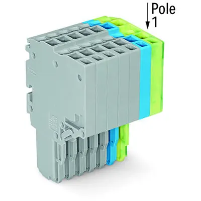 2-conductor female connector; 1.5 mm²; 8-pole; 1,50 mm²; gray, blue, green-yellow