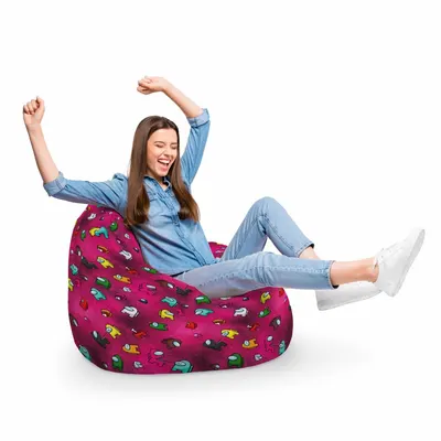 Fotoliu Puf Bean Bag tip Para XL Among Us Magenta