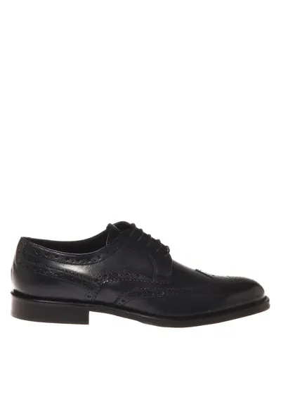 Pantofi Oxford din piele cu perforatii - Albastru ultramarin