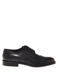 Pantofi Oxford din piele cu perforatii - Albastru ultramarin
