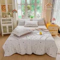 Pilota de Vara Racoritoare Ice Touch, 200x230cm + 2 fete de perna 50x70cm - Ultra Usoara, Efect Instant de Racorire si Confort Maxim, Gri, Pisicute, Fundite, Stelute
