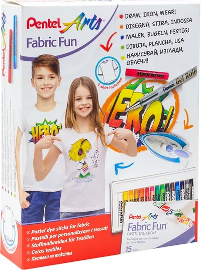 Set creativ de pictură pe textile Pentel Arts - PTS15/BN15