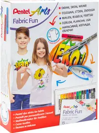Set creativ de pictură pe textile Pentel Arts - PTS15/BN15