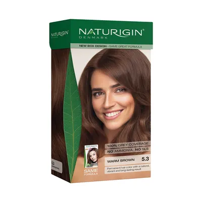 Vopsea de par Warm Brown 5.3, 115ml, Naturigin