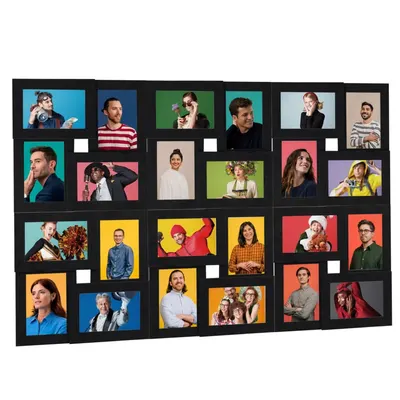 vidaXL Ramă foto colaj pentru 24x (10x15 cm) foto, negru, MDF