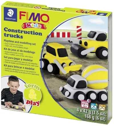 Set de lut polimeric Staedtler Fimo Kids - Camioane de constructii