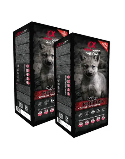 ALPHA SPIRIT Puppy hrană moale cățeluși 2x9kg