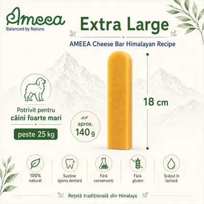 AMEEA Cheese Bar Himalayan Receipe Extra Large, XL, Brânză, recompense fără cereale câini, 140g