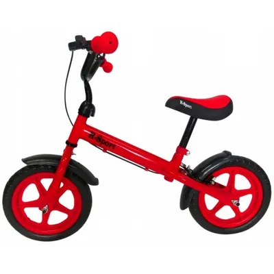 Bicicleta copii fara pedale R-Sport R9 rosu 11 inch, scaun moale reglabil pe inaltime 38-45 cm, roti din spuma EVA, frana pe roata din fata, cadru usor din otel, pana la 35 kg, varsta 3-6 ani