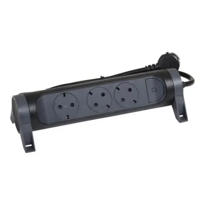 Prelungitor Sch 3x2p+t Premium Rotativ si Fixabil 1,5m 1,5mm2 Negru