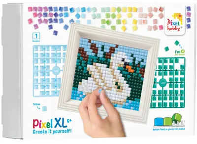 Set creativ cu cadru și pixeli Pixelhobby - XL, Swan