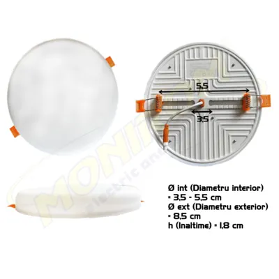 Spot led ingropat 9w/2700k / 3011- 6 (gaura de montaj reglabila)