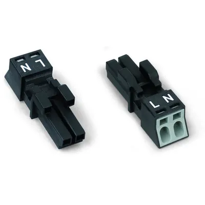 Socket; 2-pole; Cod. A; 1,50 mm²; white