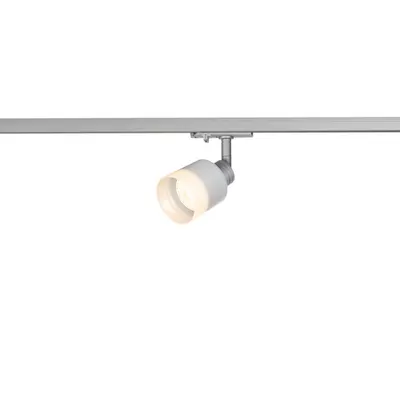 Iluminat decorativ pe sina, PURI TRACK Tracks GU10, sticla QPAR51 gri, argintiu 50W, inclusiv. 1 adaptor circuit