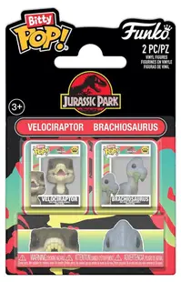 Set de figurine Funko Bitty POP! Movies: Jurassic Park - Velociraptor & Brachiosaurus