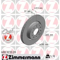 Disc frana ZIMMERMANN 600.3233.20