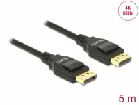 Cablu DisplayPort 4K60Hz T-T ecranat 5m Negru, Delock 82425