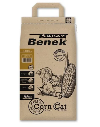 BENEK Super Corn Cat Golden 7 l Asternut igienic din porumb pentru litiera 4,4 kg
