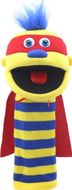 Papusa de mana The Puppet Company - Zap, seria Merry Socks, 40 cm