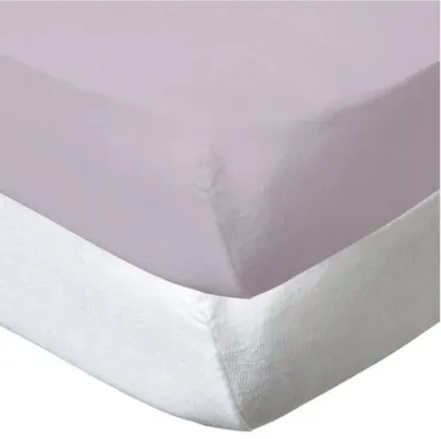Cearșafuri pentru bebeluși cu elastic Babycalin - 60 х 120 cm, 2 buc, alb/violet
