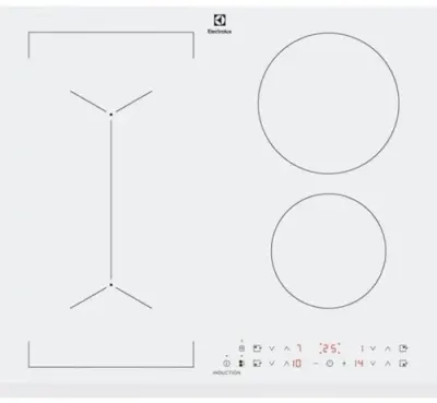 Plita incorporabila Electrolux LIV63431BW, Inductie, 4 zone de gatit, Touch control, 60 cm (Alb)