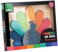 Puzzle educațional din lemn Vilac - Păun, 8 piese
