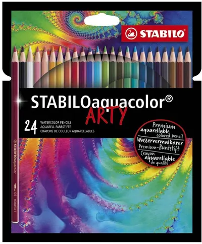 Creioane colorate de acuarelă Stabilo - Aquacolor Arty, 24 culori
