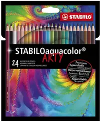 Creioane colorate de acuarelă Stabilo - Aquacolor Arty, 24 culori
