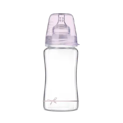 Biberon sticla fete Diamond Glass Baby Shower, 250ml, LOVI