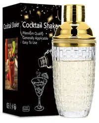 Shaker de sticlă pentru cocktailuri Morello - 400 ml, Gold