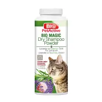 BIO PETACTIVE Bio Magic Dry Shampoo Powder, șampon pudră pisici, fără clătire, flacon, 150g