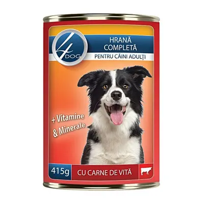 Hrana Umeda Caini, Conserva 415 g, Carne de Vita, 4 DOG