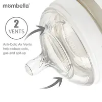 Tetina anti-colici din silicon Mombella Breast Like, flux mediu M Old Rose