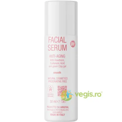 Ser Facial Anti-Aging cu Paducel, Acid Hialuronic si Argila Verde Bio 30ml