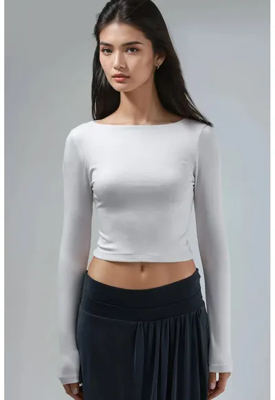 Bluze dama - Slim fit - Gri - Jerseu