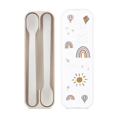 Linguri pentru copii bej din plastic 2 buc. Sunshine & Rainbow – Mepal