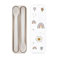 Linguri pentru copii bej din plastic 2 buc. Sunshine & Rainbow – Mepal