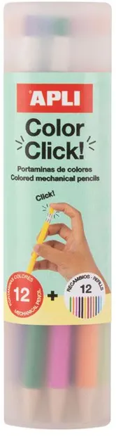 Set de creioane colorate mecanice Apli - 12 culori + ascuțitoare și rezerve