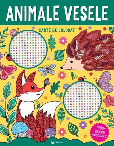 Animale vesele – 1000 ștrasuri autocolante - Paperback brosat