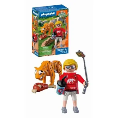 Playmobil - Jucarie de rol Vizitator zoo si tigru