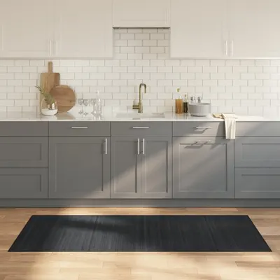 Gossi covor dreptunghiular, gri, 80x200 cm, bambus