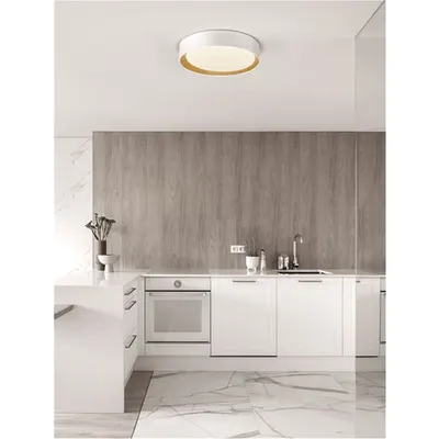 Plafoniera STAKE Nisipiu Alb Aluminiu Lemn & Acrylic LED 50W 220-240V 3166Lm 3000K IP20 Triac Dimabil