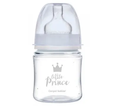 Biberon albastru anticolici cu gat larg PP EasyStart Royal Baby, 120ml, Canpol babies