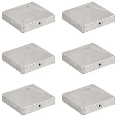 vidaXL Capace stâlpi de gard piramidă 6 buc. metal galvanizat 91x91 mm