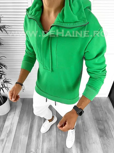 Hanorac barbati slim fit verde K322 P20-1.1