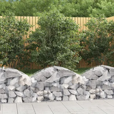 vidaXL Coș gabion arcuit, 100x50x40/60 cm, fier galvanizat