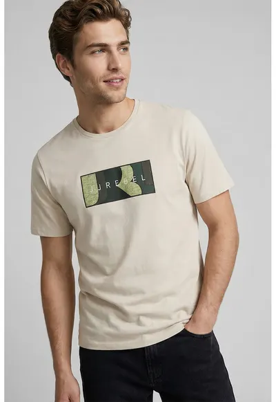 Tricou din bumbac Thomas - Bej deschis