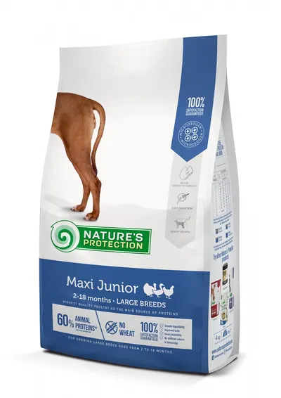 Nature's Protection Maxi Junior, pui, hrana uscata pentru caini de talie mare, 12 kg