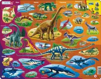 Puzzle educațional Larsen din 85 piese - Animale preistorice